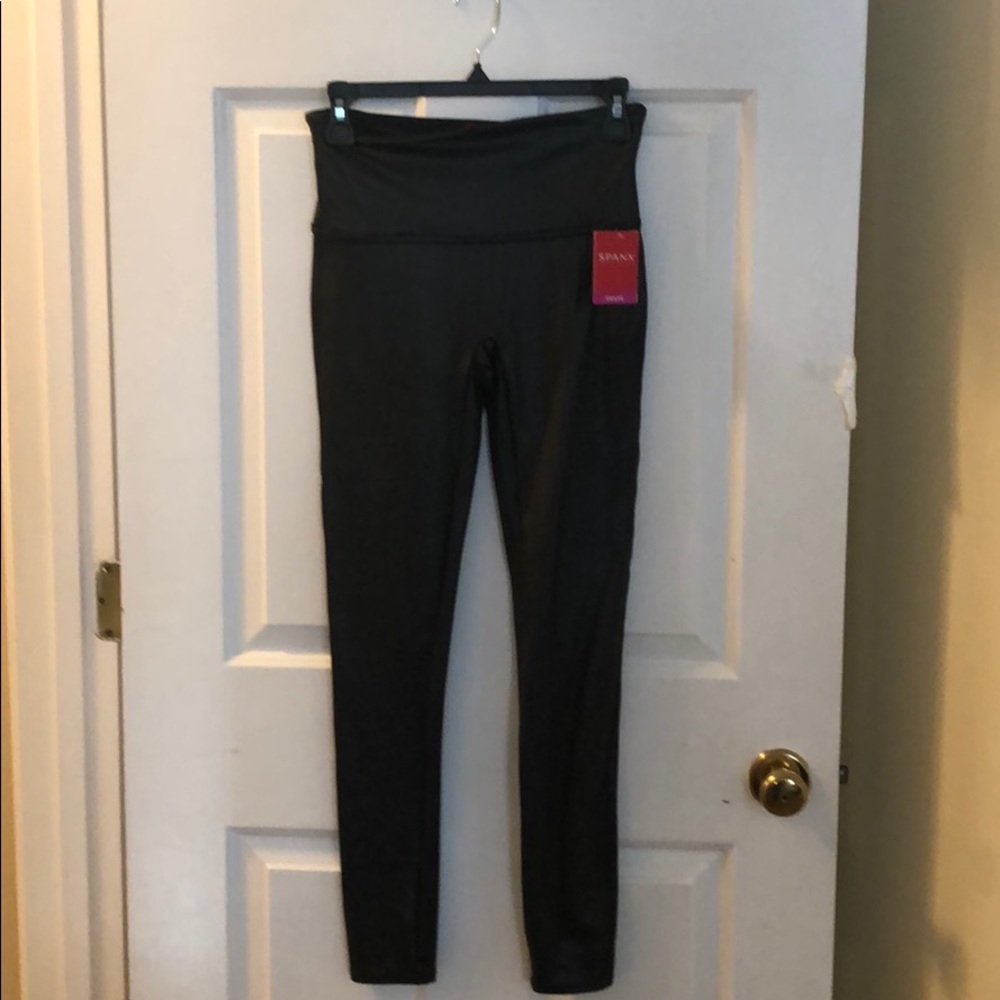 Spank Faux leather leggings NWT!